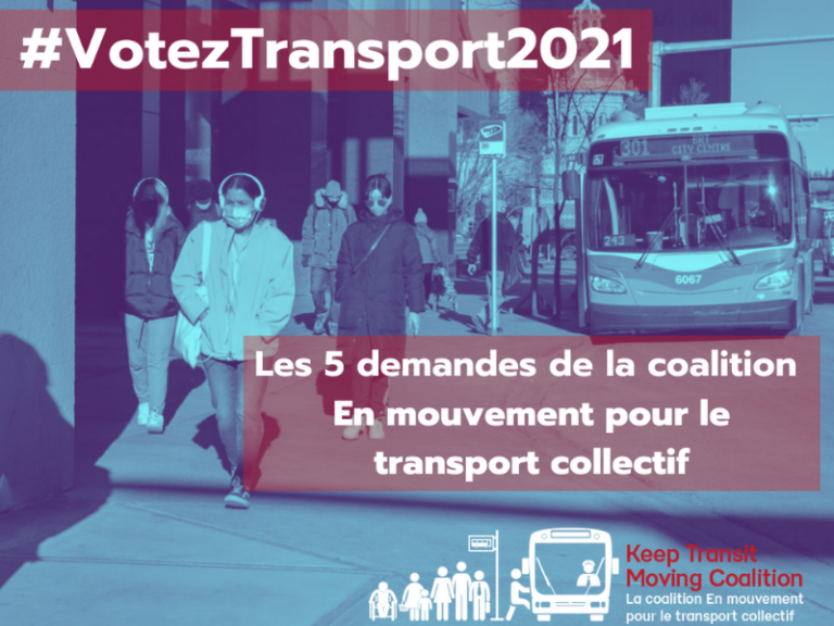 Les cinq demandes électorales de la coalition En mouvement pour le transport collectif
