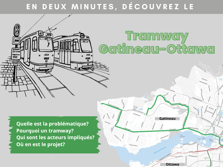 En deux minutes, découvrez le tramway Gatineau-Ottawa : Quelle est la problématique? Pourquoi un tramway? Qui sont les acteurs impliqués? Où en est le projet?