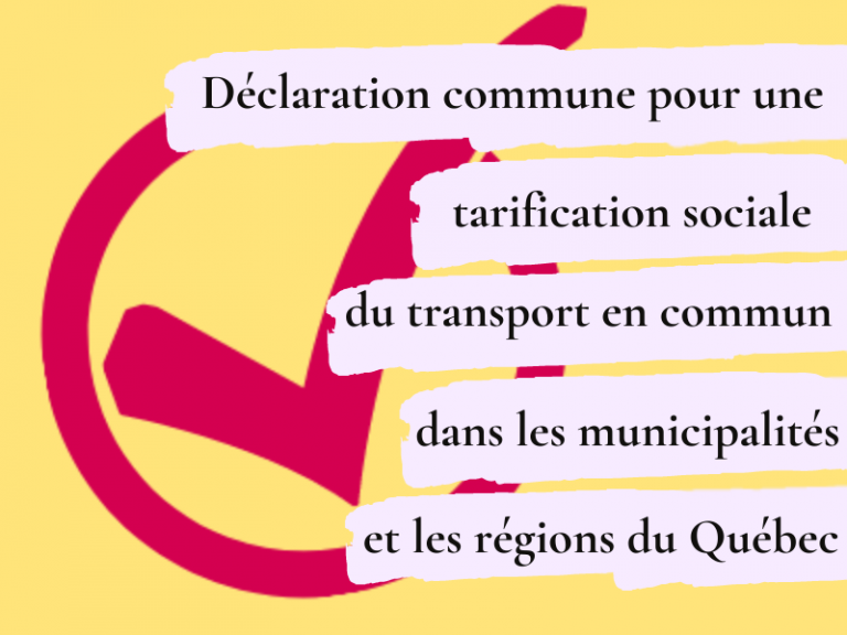 Déclaration commune pour la tarification sociale du transport en commun 