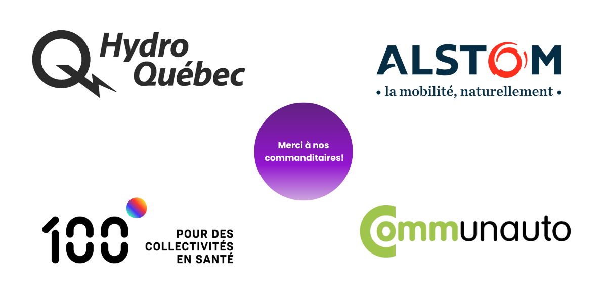 Commanditaires du Gala des Prix Guy-Chartrand 2022 : Hydro Québec, Alstom, 100 degrés et Communauto 